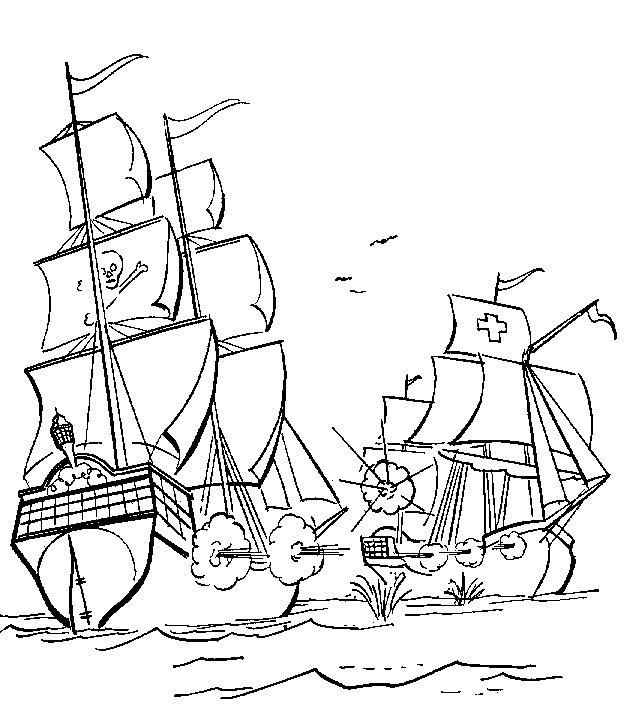 Plansa de colorat cu Pirati 11 3